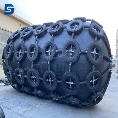 Defensas pneumáticas de borracha com flange, aprovadas pela norma ISO 17357, defensas robustas para prevenção de colisões de navios e segurança portuária